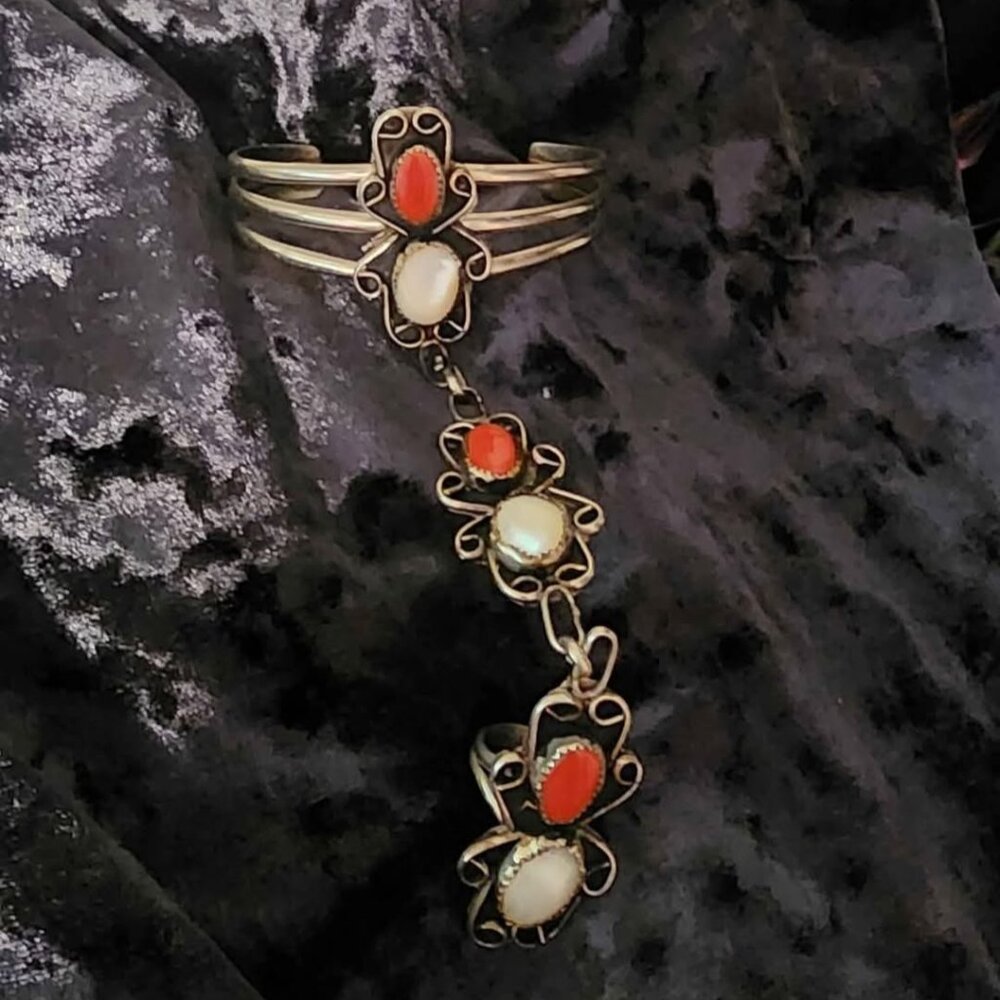 Cuff Bracelet with attached ring